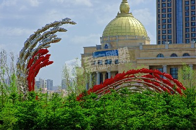 城市園林建筑小品魚群不銹鋼雕塑定制