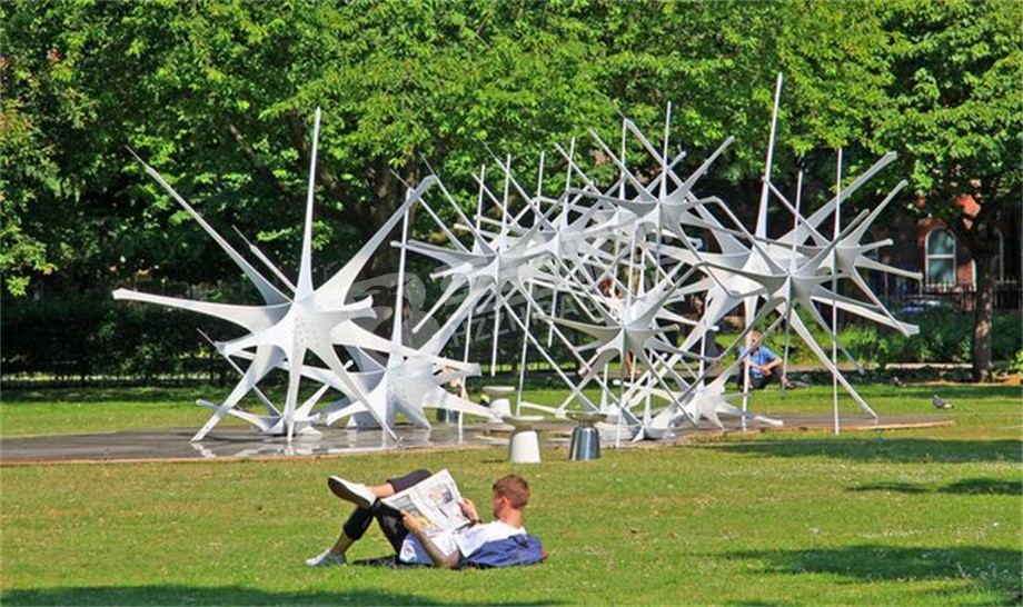 公園景觀小品創(chuàng)意蒲公英不銹鋼雕塑定制